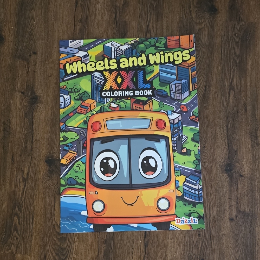Wheels and Wings XXL Coloring Book - Orange and Blue